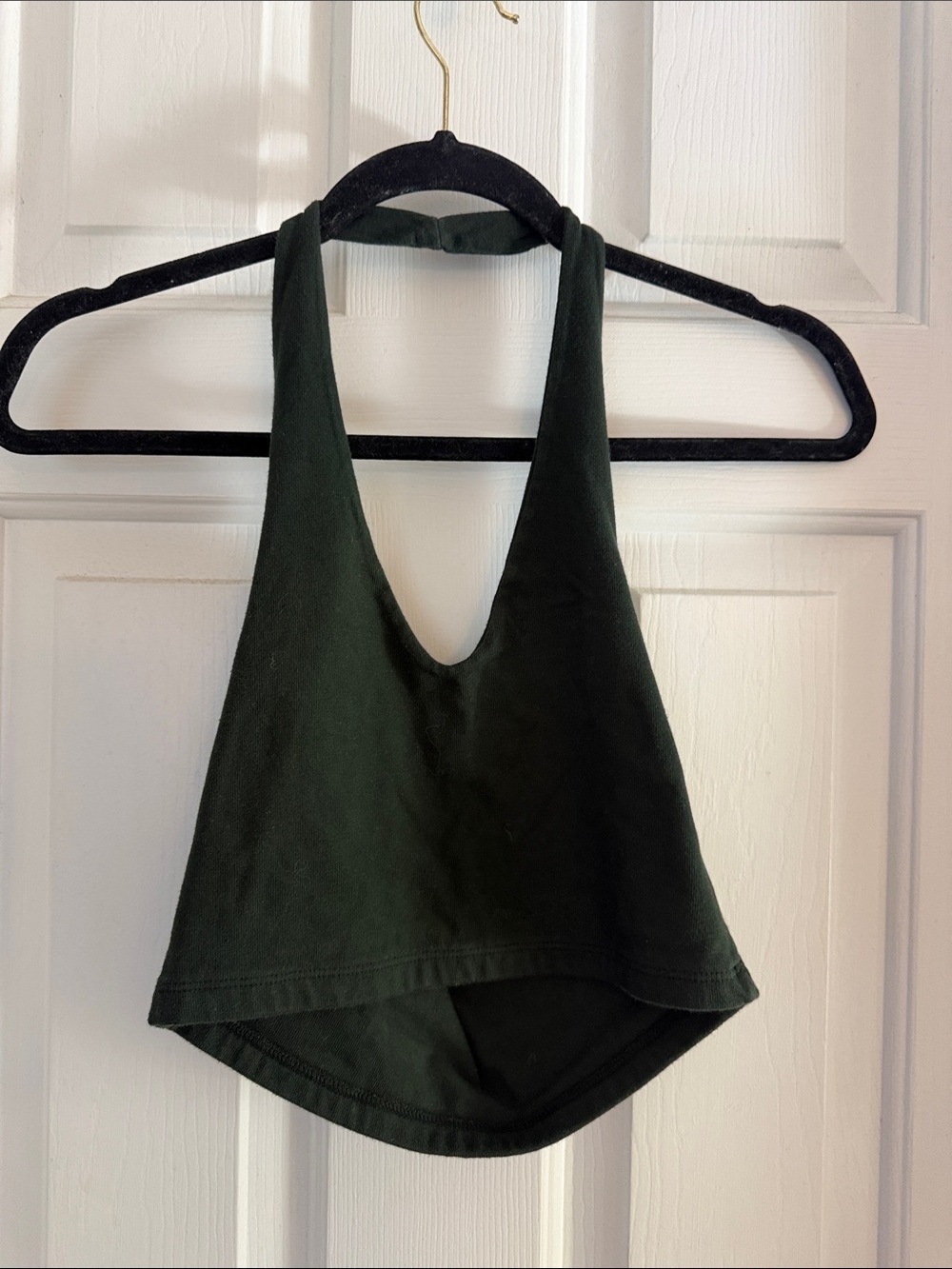 Brandy Melville Dark Green Halter Crop Top small